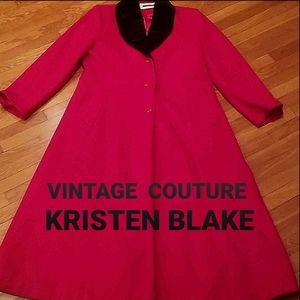 KRISTEN BLAKE '90s Vintage Red Wool Coat